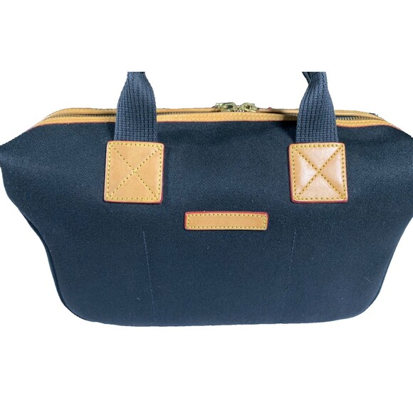 Dooney & Bourke Black Signature Canvas Leather Trim Satchel Bag detachable Strap - Picture 2 of 16